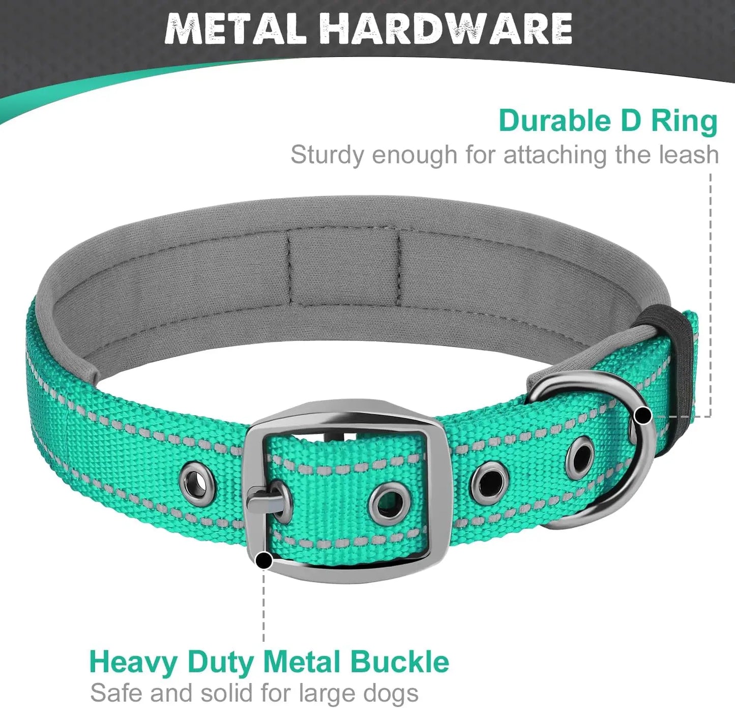 Reflective Padded Heavy-Duty Dog Collar