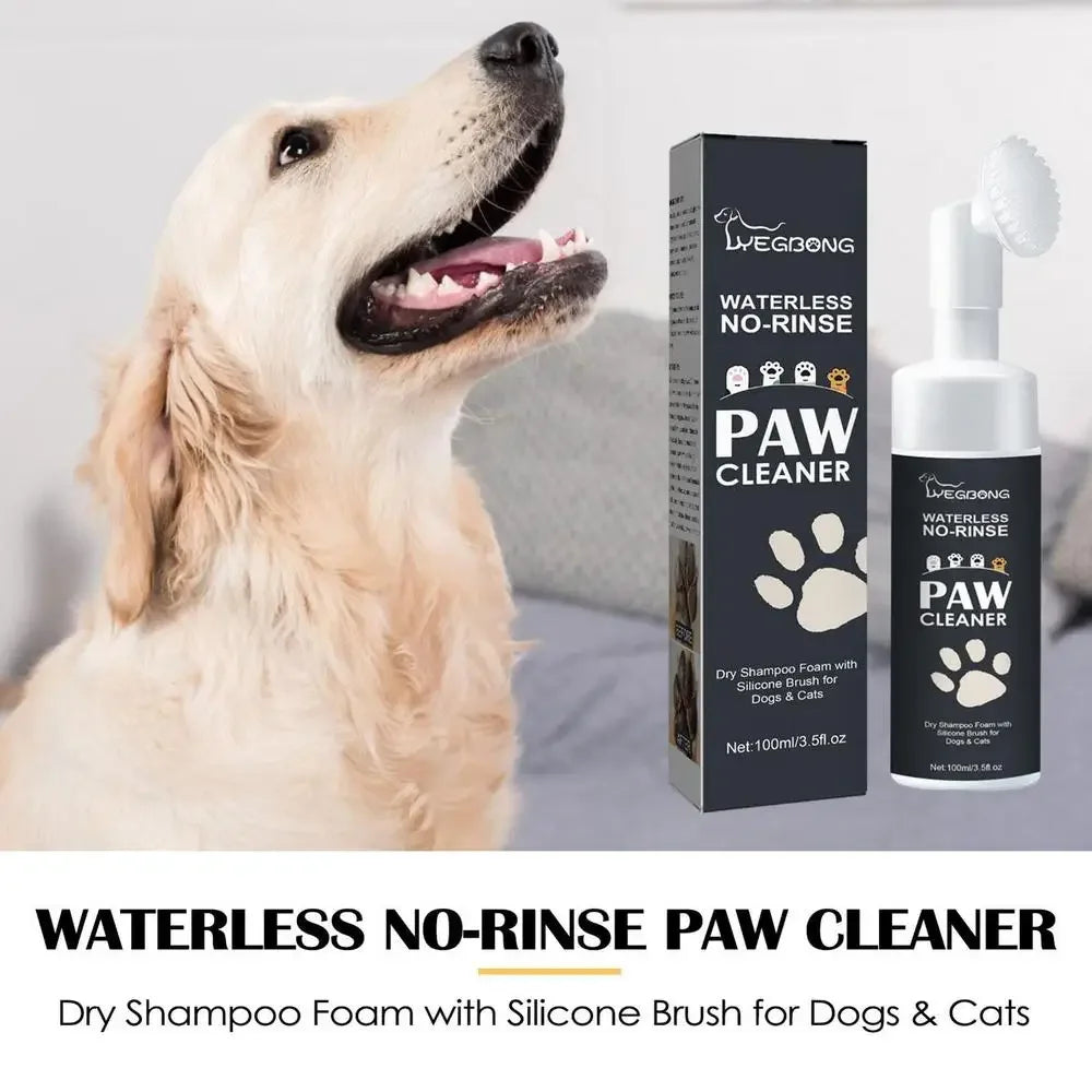 Waterless Pet Paw Cleaning Foam with Brush