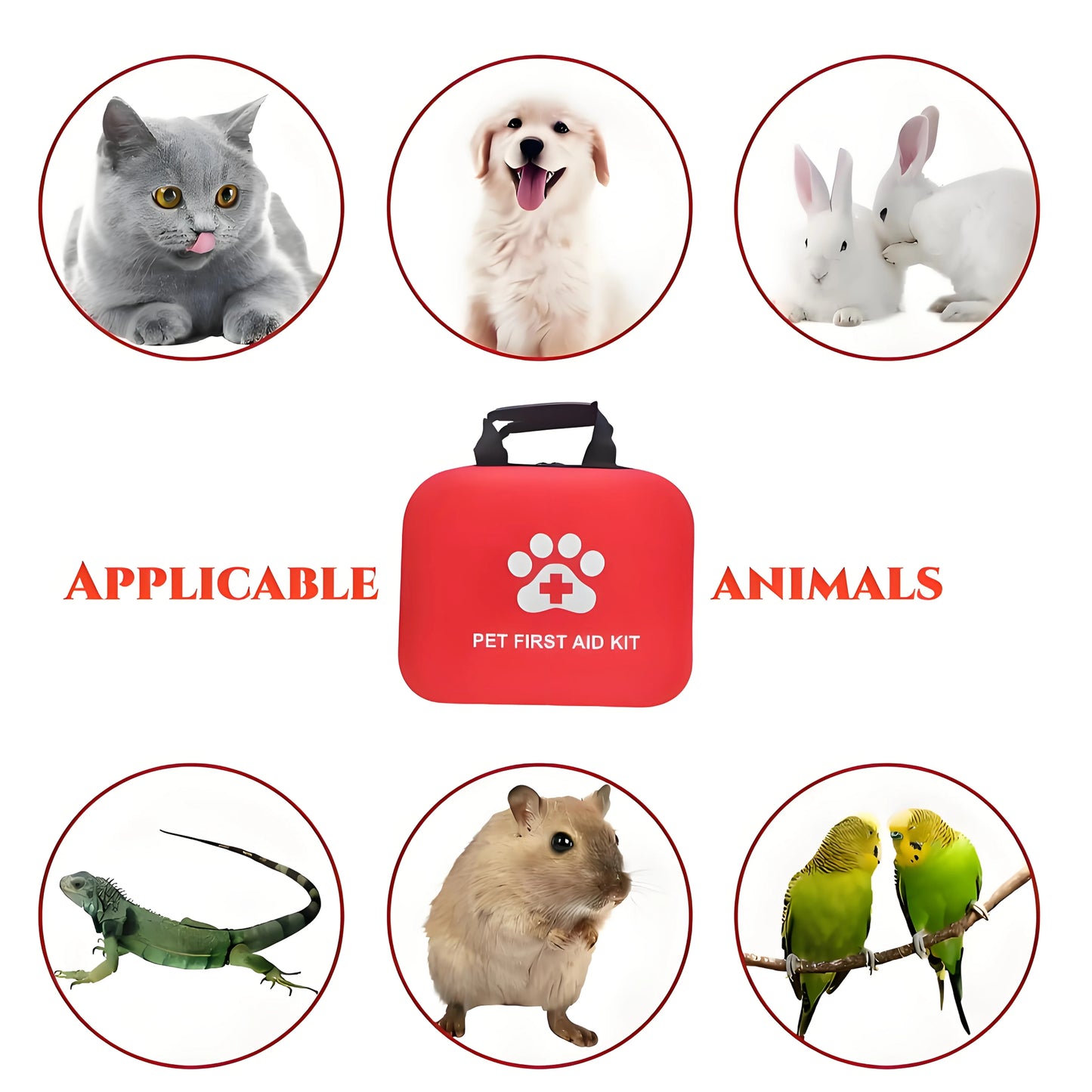 Portable Pet First Aid Kit for Dogs & Cats