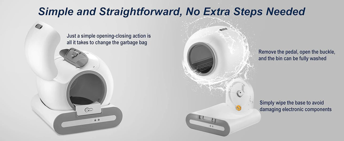65L Self-Cleaning Cat Litter Box with App Control