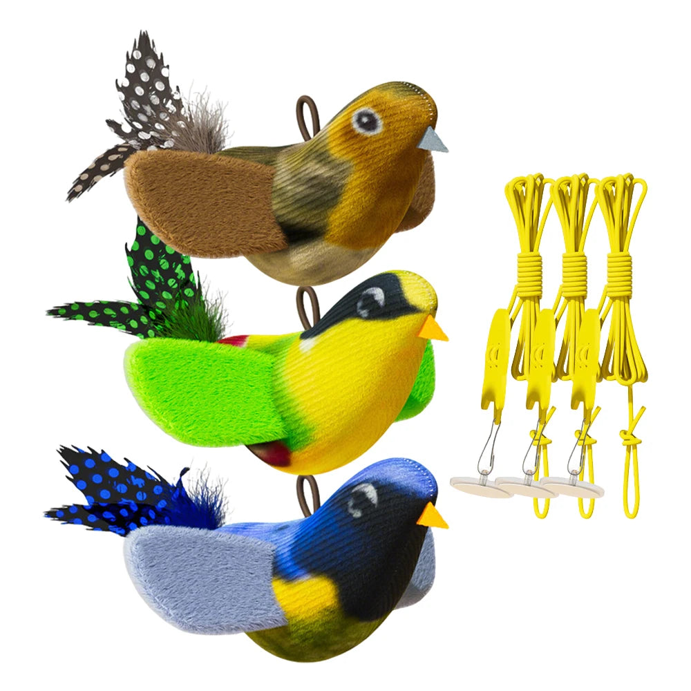 Interactive Hanging Bird Cat Toy with Catnip