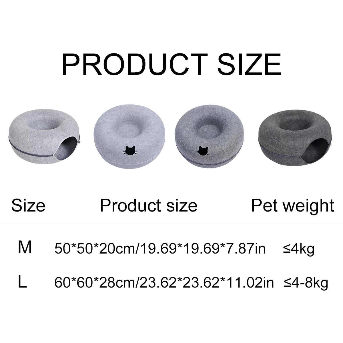 Donut Cat Tunnel Bed & Interactive Toy