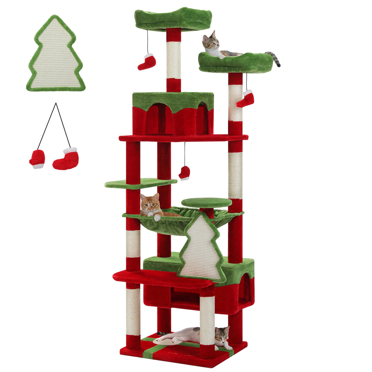 Large Cat Tree Tower with Hammock & Condos