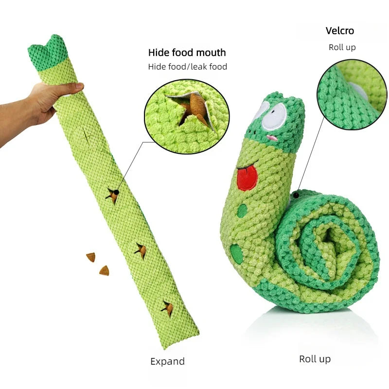 Interactive Snail Puzzle Feeder Dog Toy