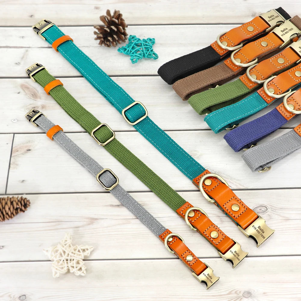 Personalized Nylon Dog Collar & Leash Set