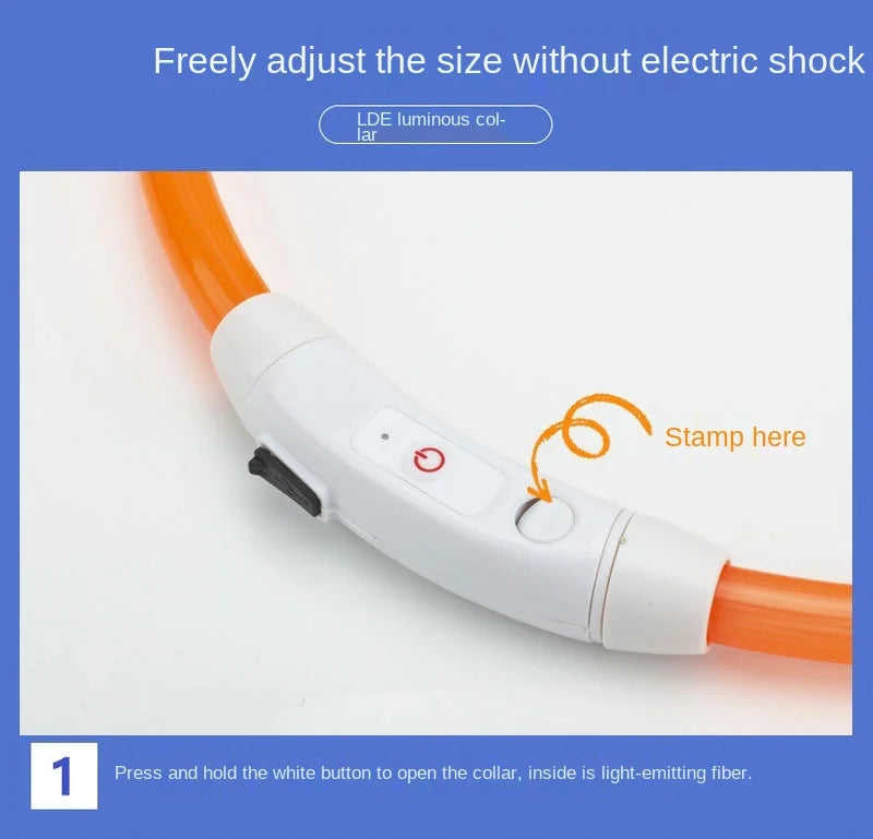 USB Rechargeable LED Glowing Pet Collar