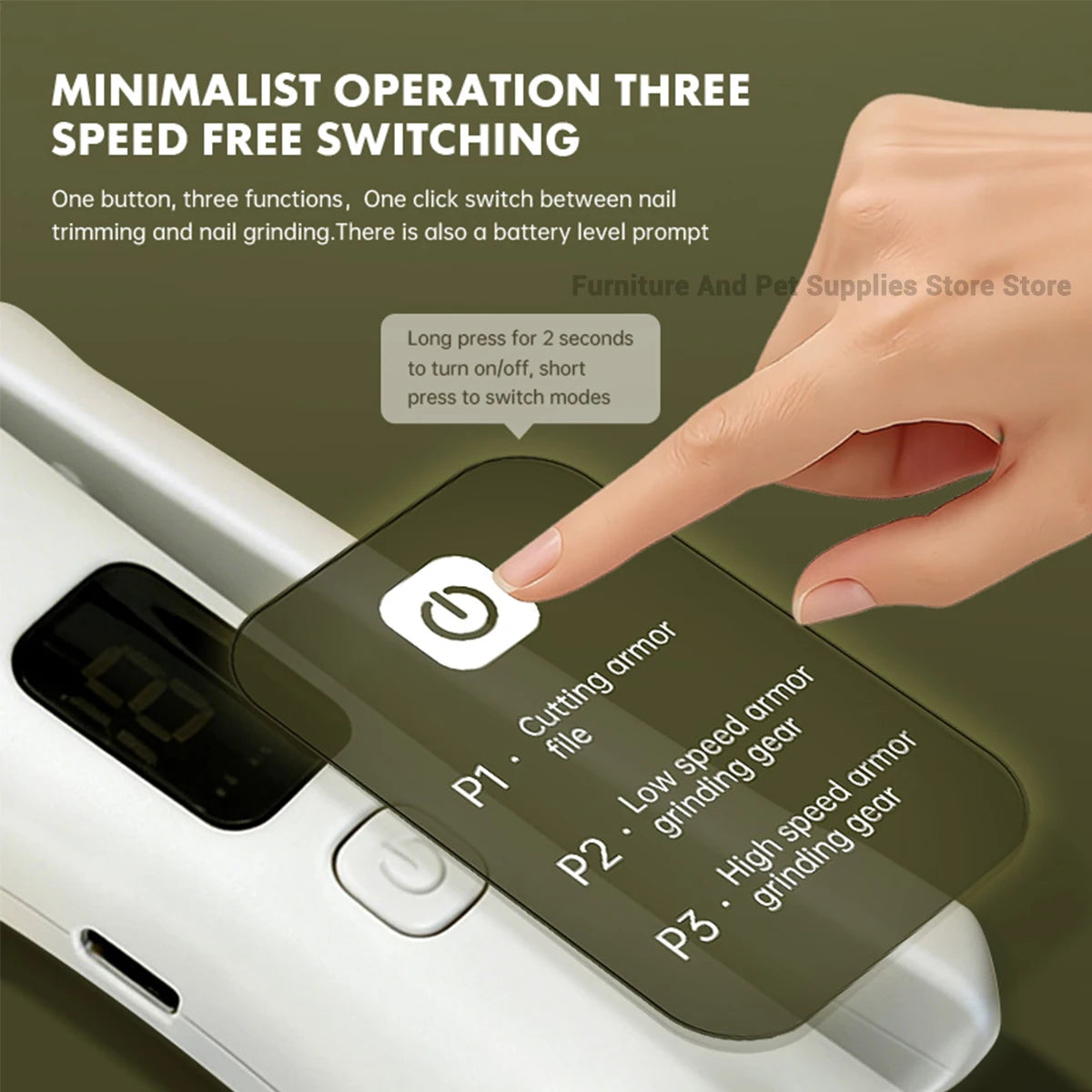 2-in-1 Electric Pet Nail Grinder & Trimmer