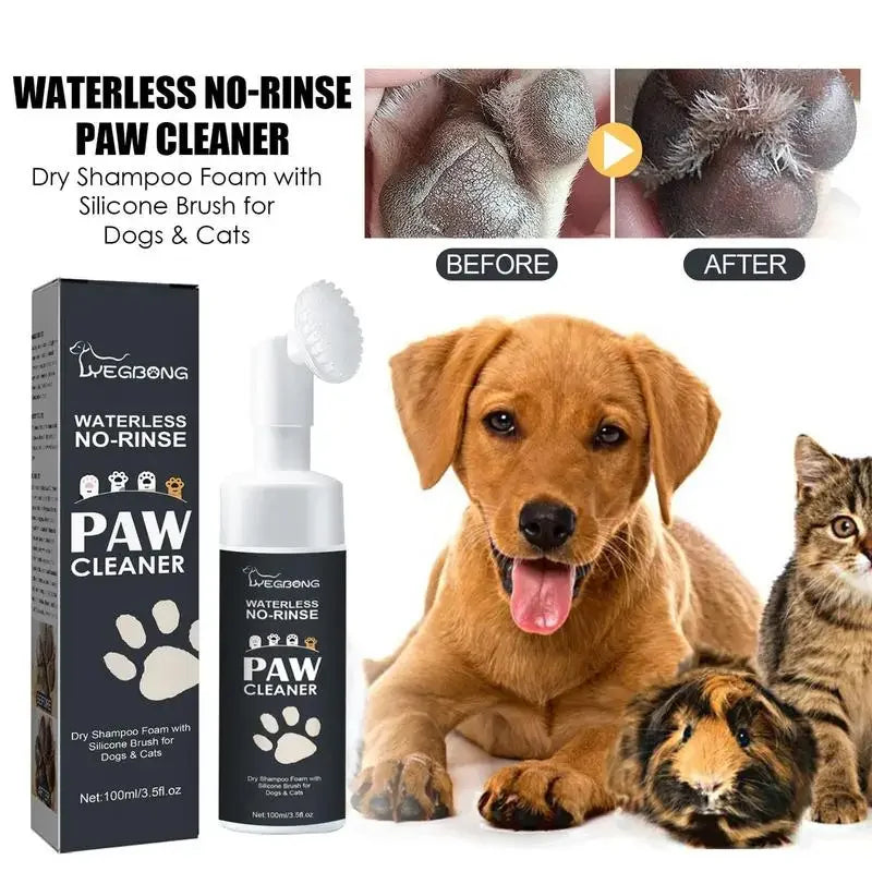 Waterless Pet Paw Cleaning Foam with Brush