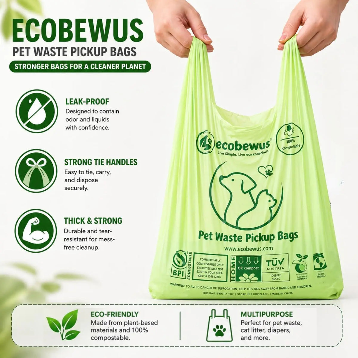 XL Compostable Dog Poop Bags (120 Count)
