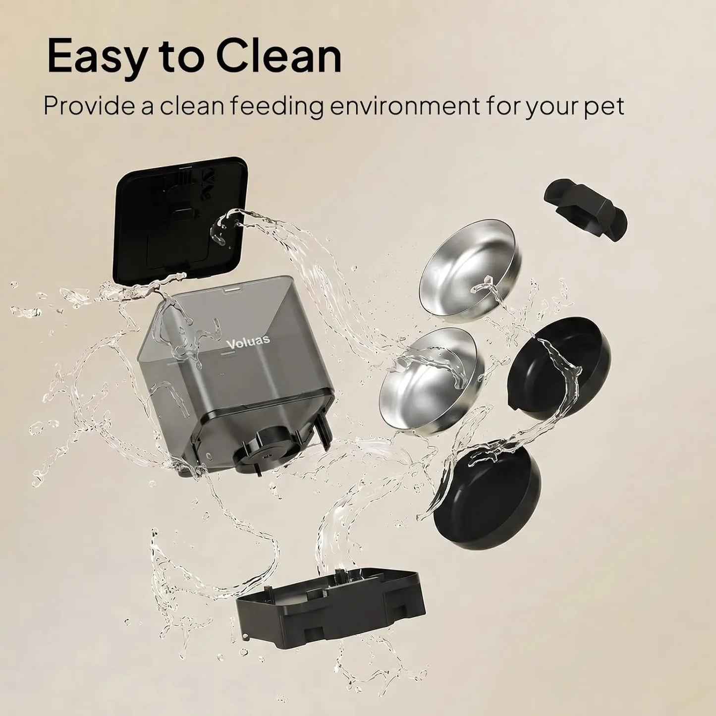 6L Automatic Dual Pet Feeder with Stainless Steel Bowls