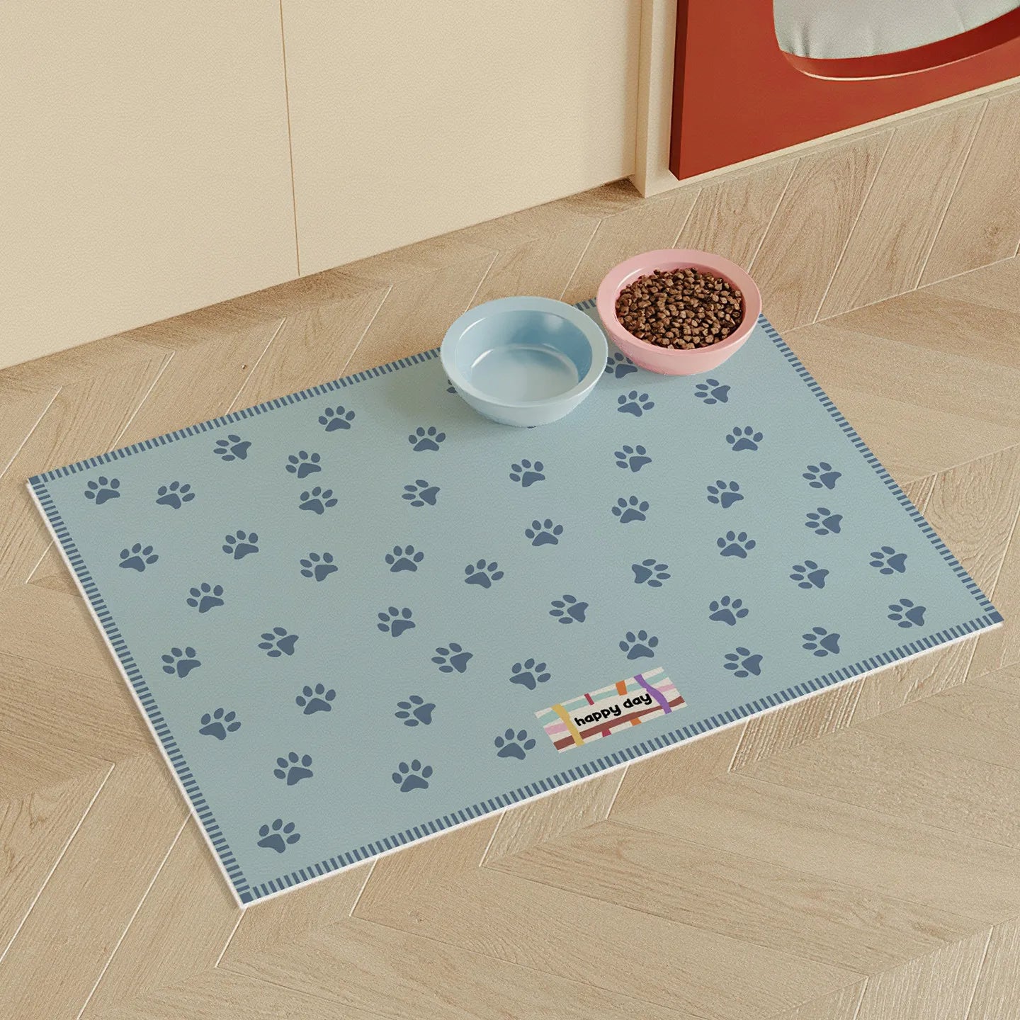 Cute Waterproof Non-Slip Pet Feeding Mat