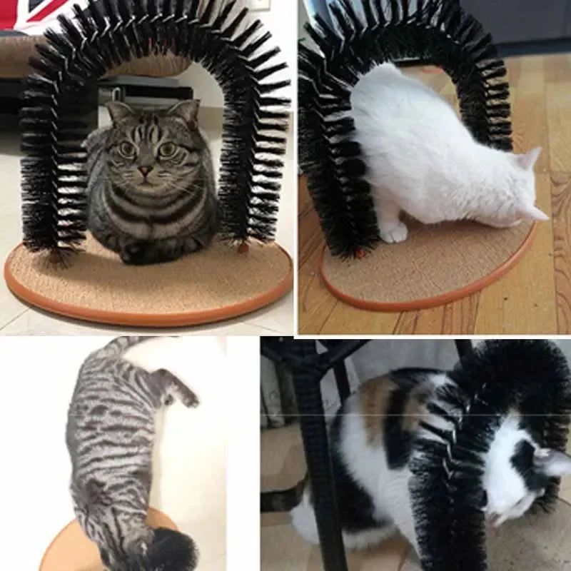 Self-Grooming Cat Arch with Scratching Pad