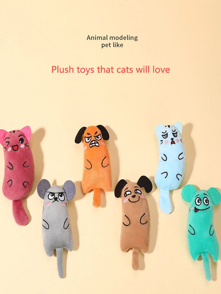 Cartoon Plush Dog & Cat Chew Toy