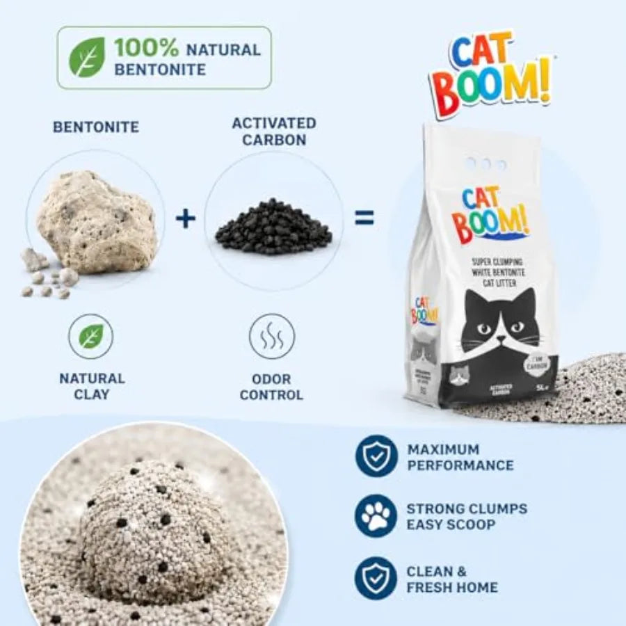 Premium Bentonite Clumping Cat Litter with Active Carbon