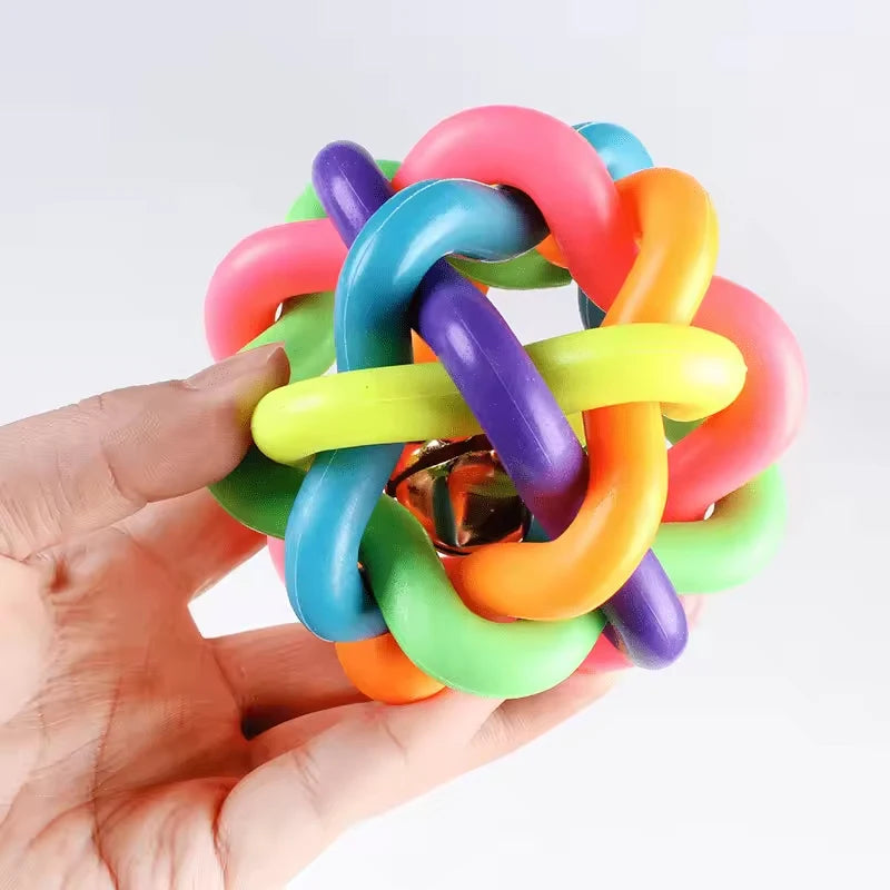 Colorful Rubber Dog Ball with Bell