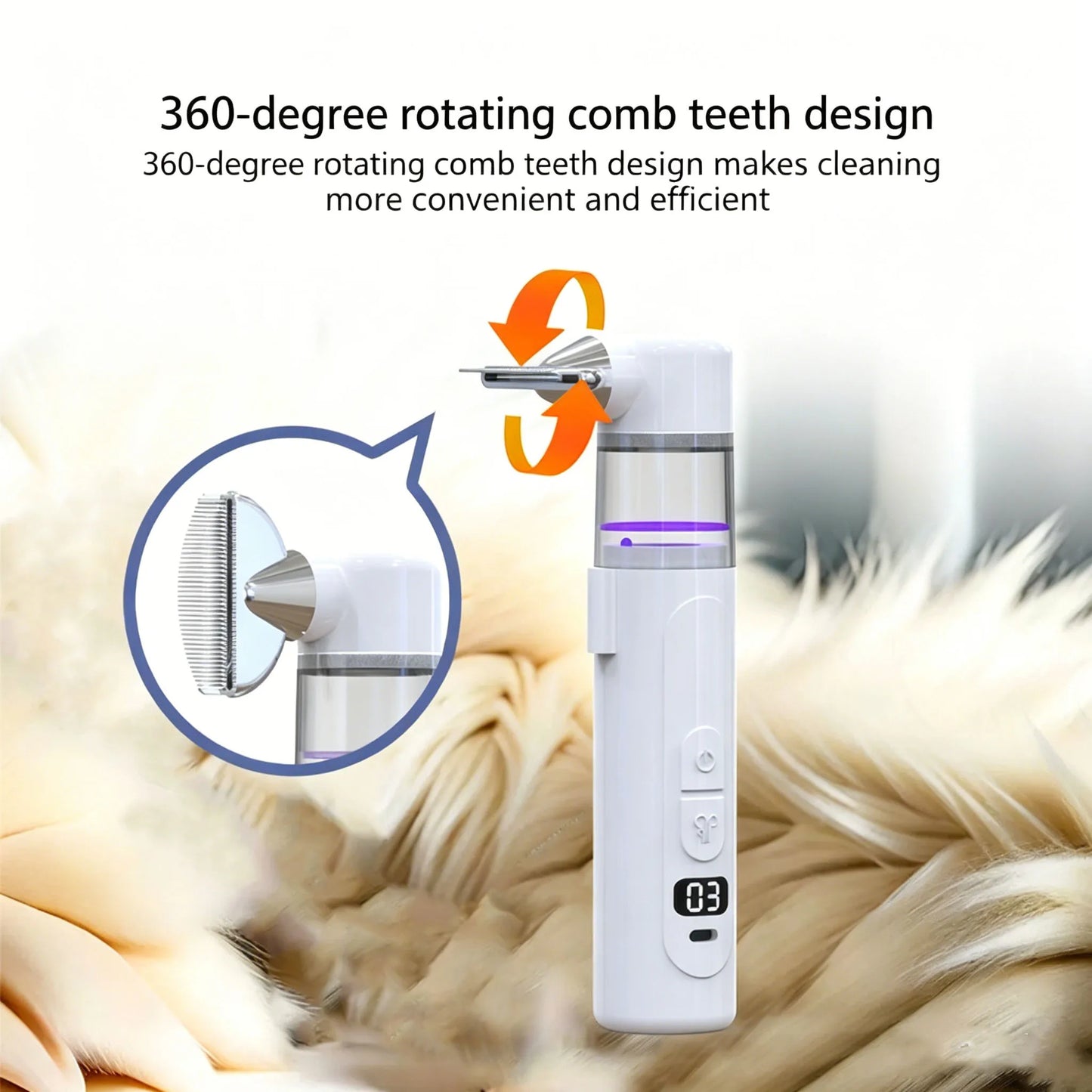 2-in-1 Electric Flea & Lice Vacuum Comb