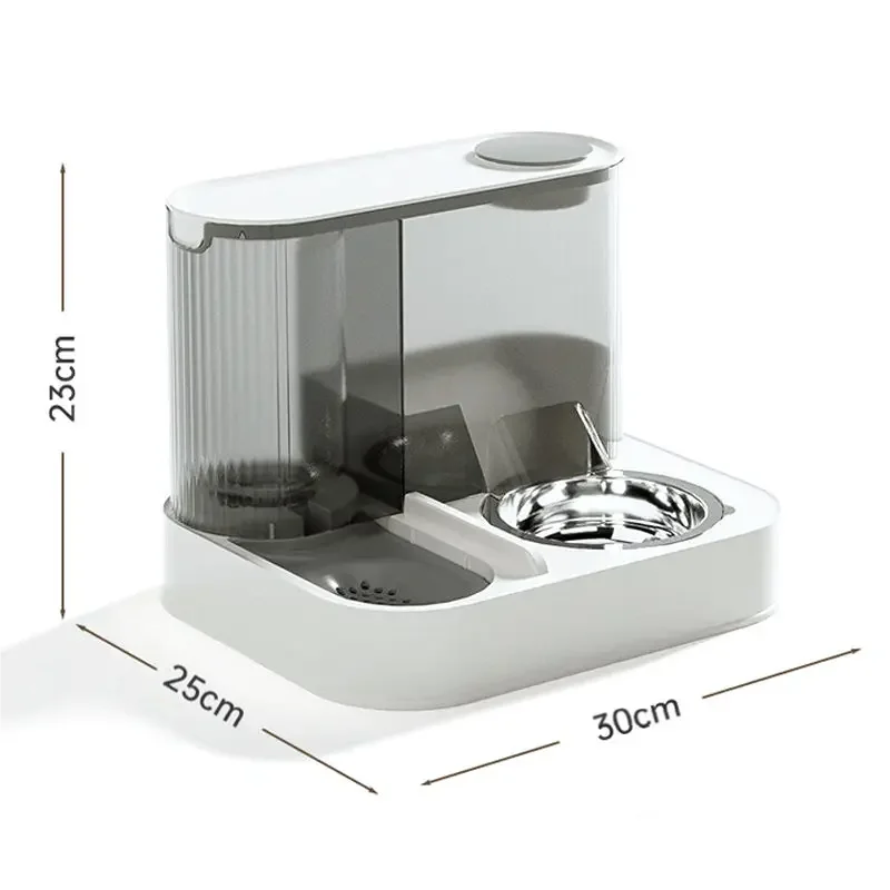 2-in-1 Stainless Steel Automatic Pet Feeder & Water Bowl