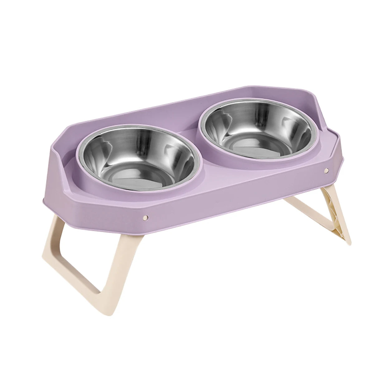 Elevated Detachable Pet Food & Water Bowl with Stand