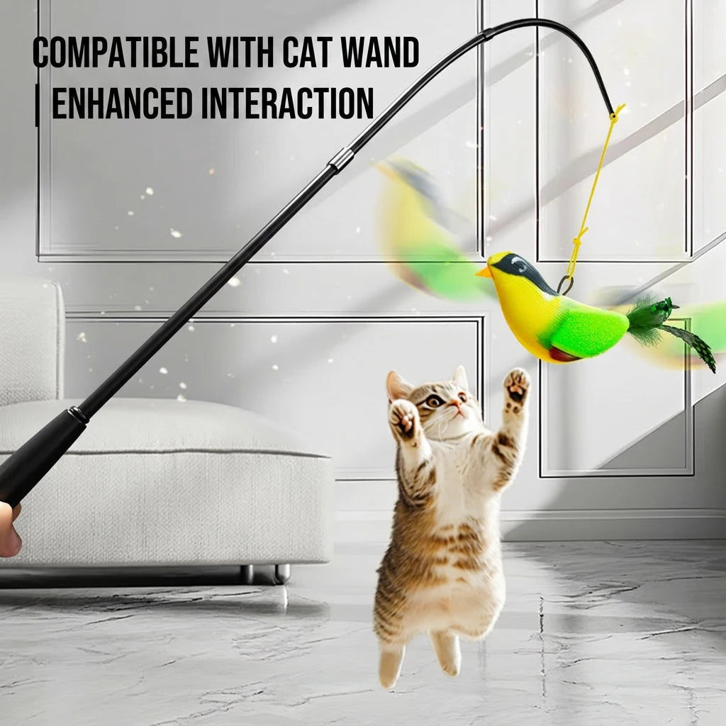 Interactive Hanging Bird Cat Toy with Catnip