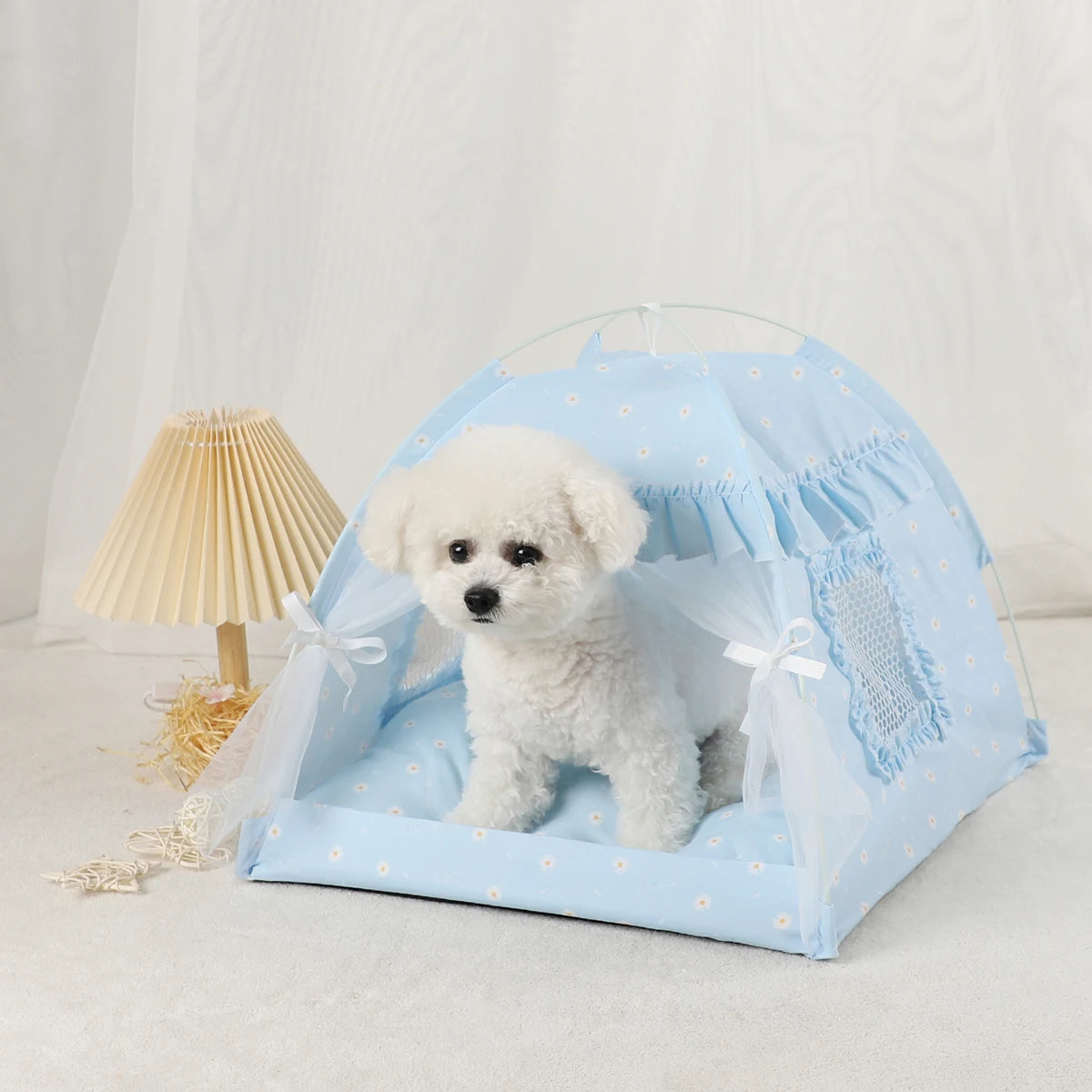 Warm Plush Pet Tent Bed with Cushion