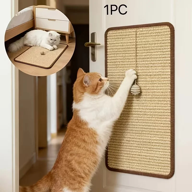Standing Sisal Cat Scratching Post with Hanging Ball