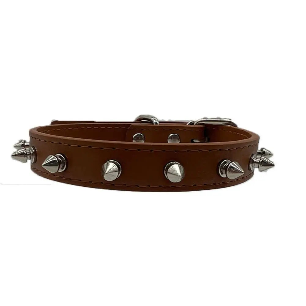 Adjustable Studded Leather Pet Collar