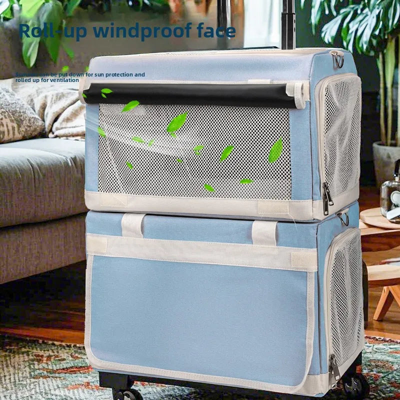3-Tier Rolling Pet Carrier Suitcase