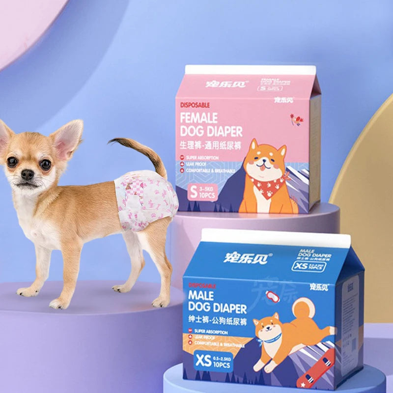 10-Pack Disposable Pet Diapers for Dogs & Cats