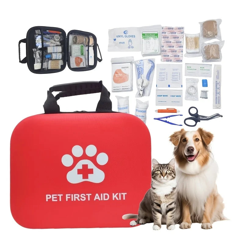 Portable Pet First Aid Kit for Dogs & Cats