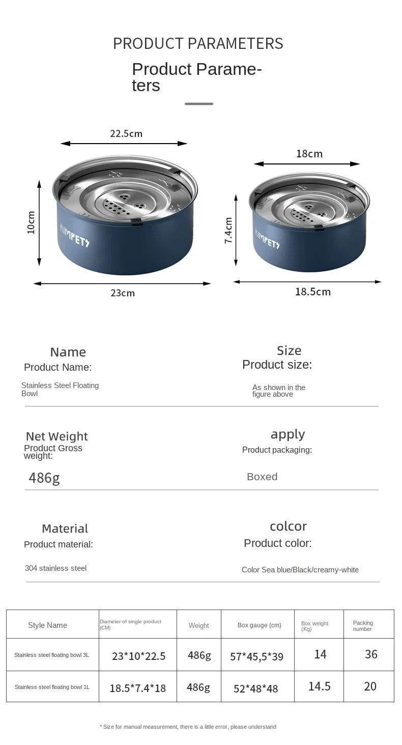 Stainless Steel Anti-Tip Slow Feeder Pet Bowl