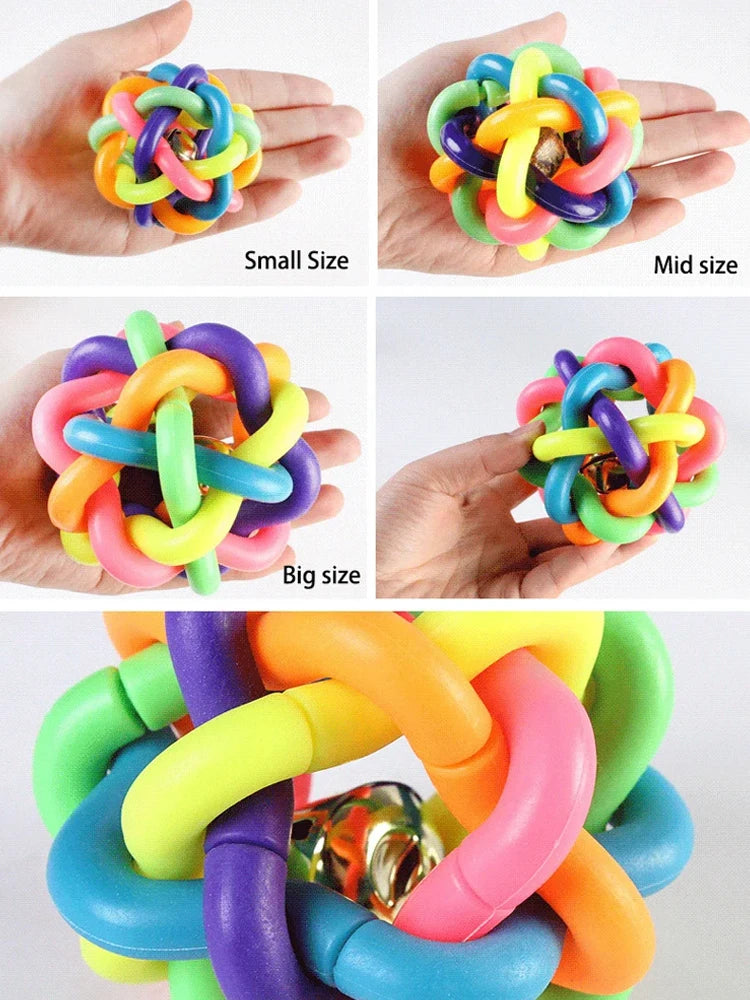 Colorful Rubber Dog Ball with Bell