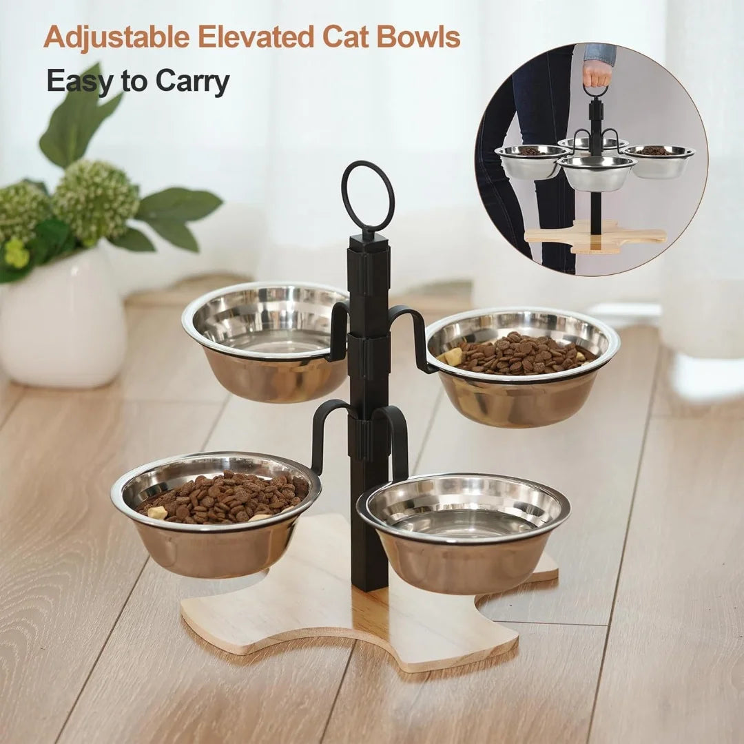 Adjustable Elevated Pet Bowls with Stand