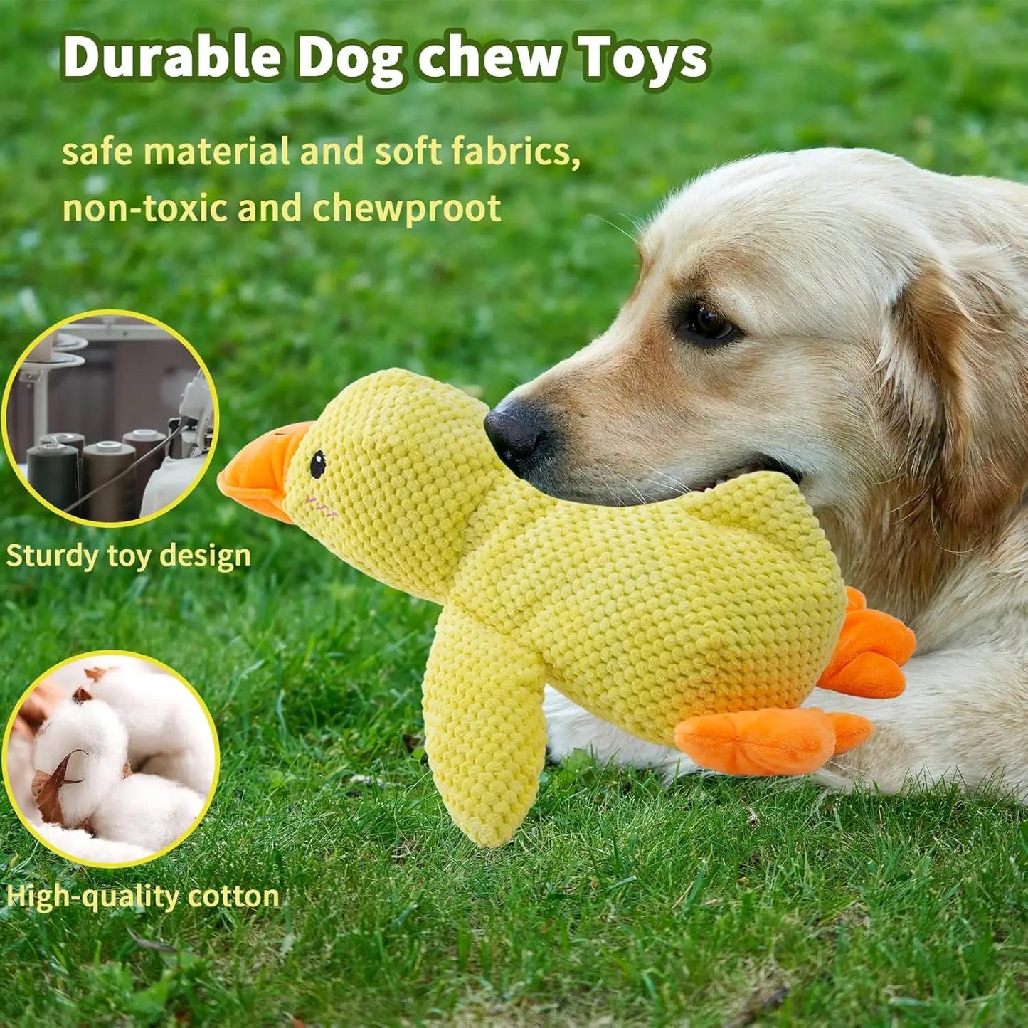 Durable Plush Duck Squeaky Dog Toy