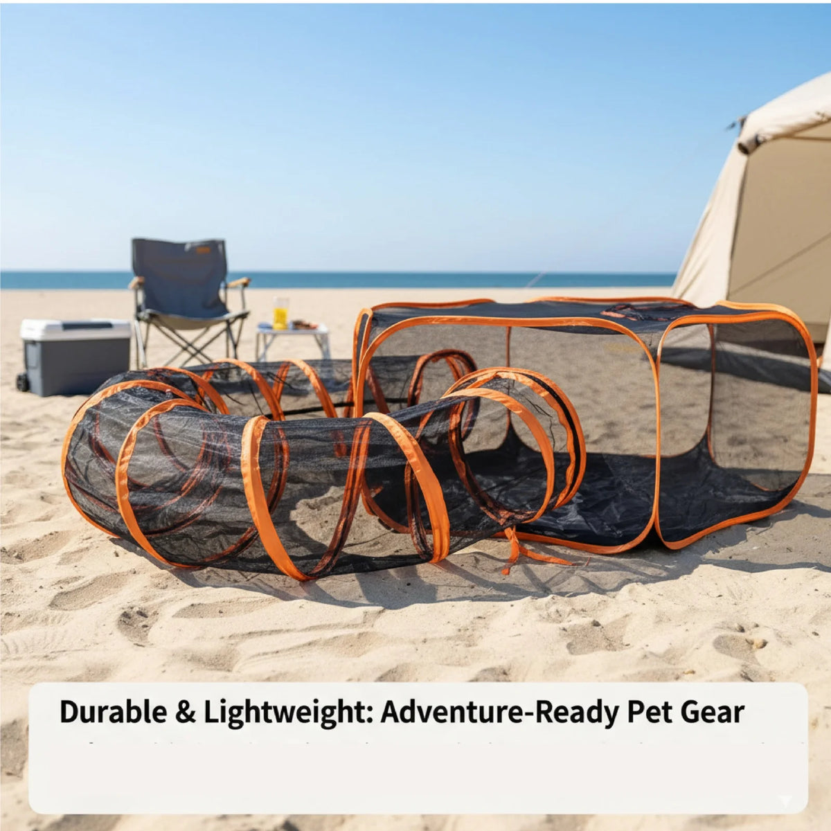 Foldable Pet Play Tent with Tunnel