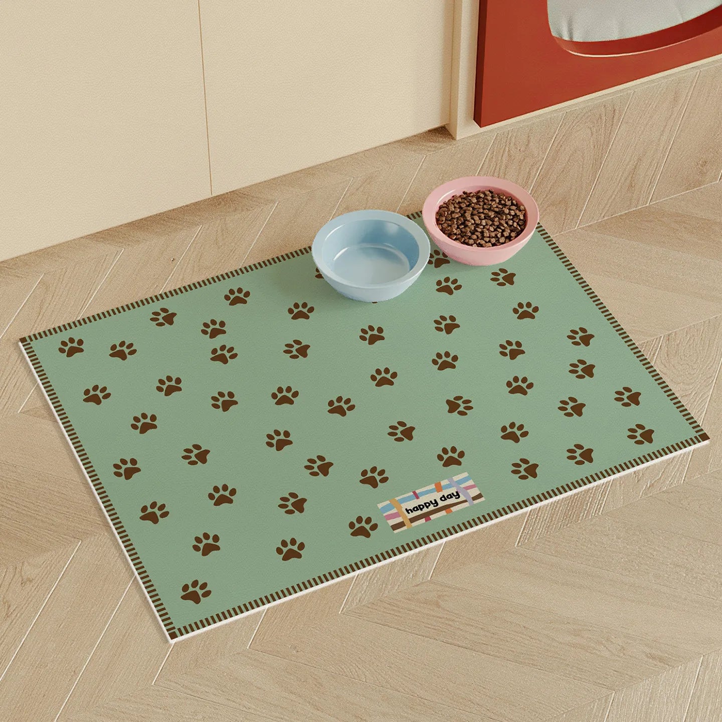 Cute Waterproof Non-Slip Pet Feeding Mat