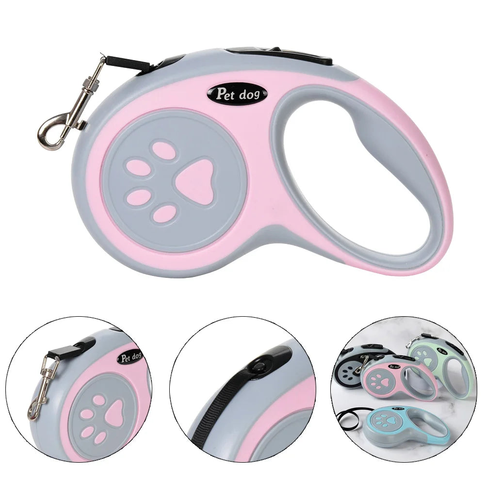 Retractable Nylon Dog Leash for Small & Medium Pets