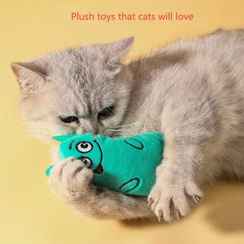 Cartoon Plush Dog & Cat Chew Toy