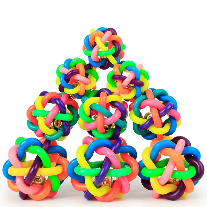 Colorful Rubber Dog Ball with Bell