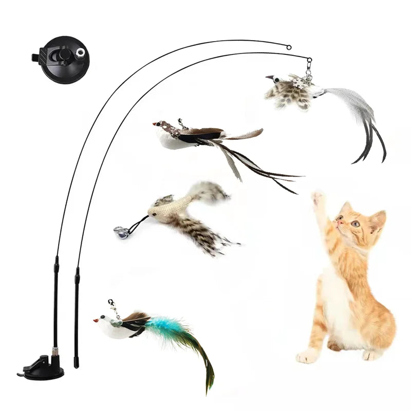 Interactive Bird Feather Cat Teaser Toy