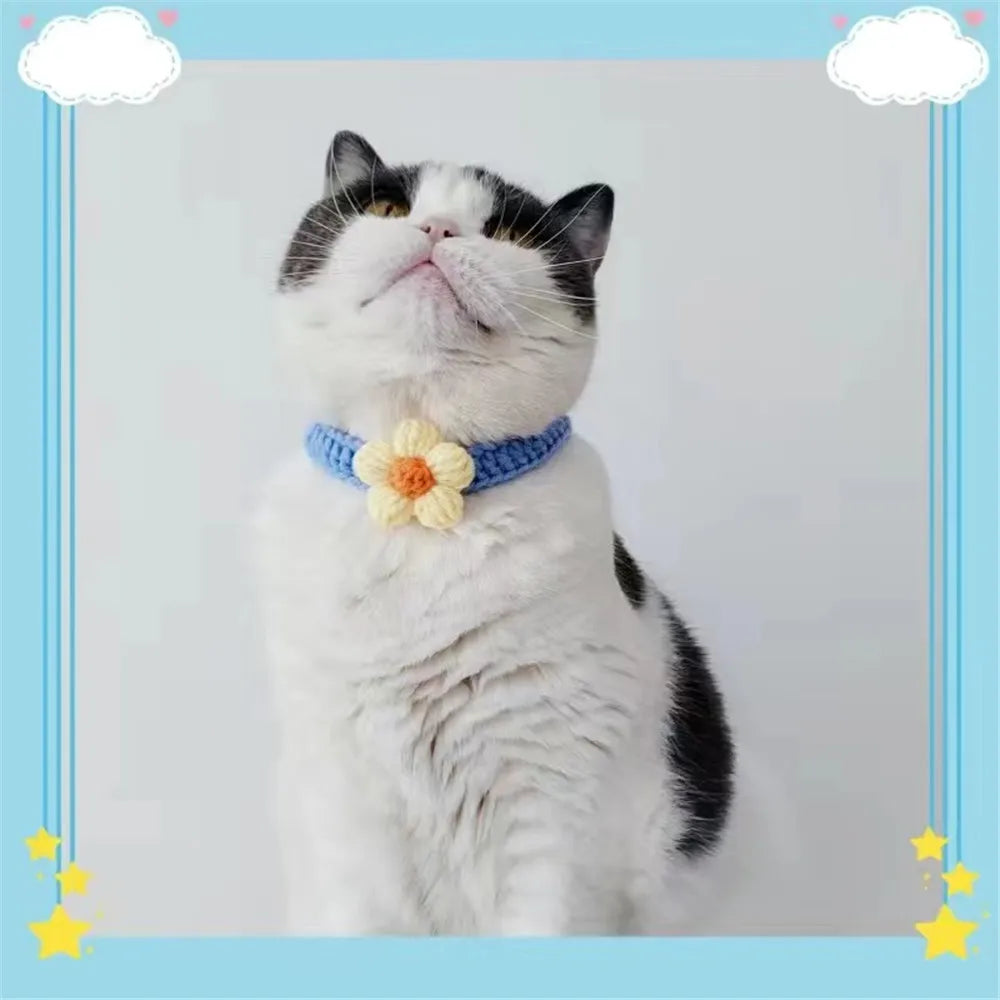 Crochet Flower Pet Collar
