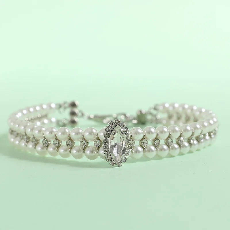 Luxury Pearl Rhinestone Pet Collar
