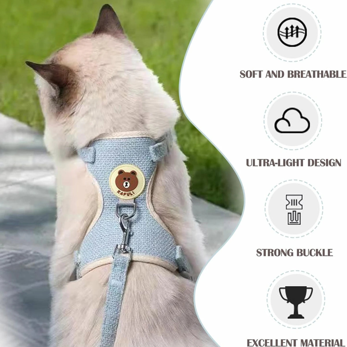 Soft Padded Pet Harness & Leash Set