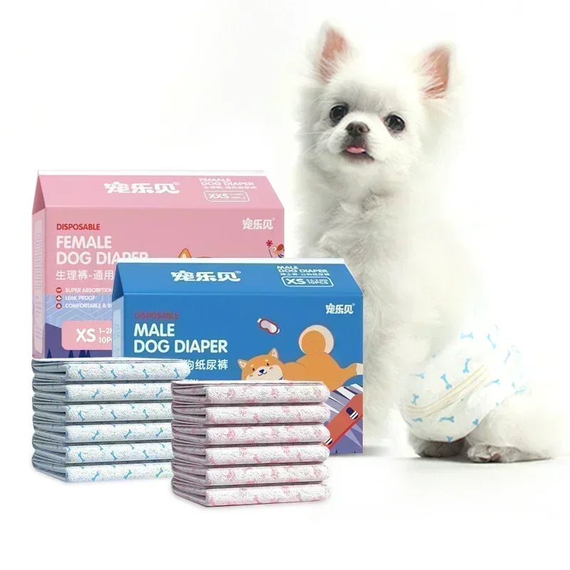 10-Pack Disposable Pet Diapers for Dogs & Cats