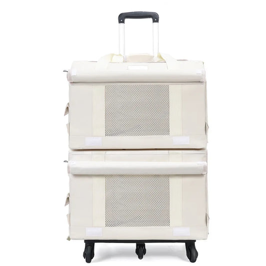 Double Compartment Rolling Pet Carrier