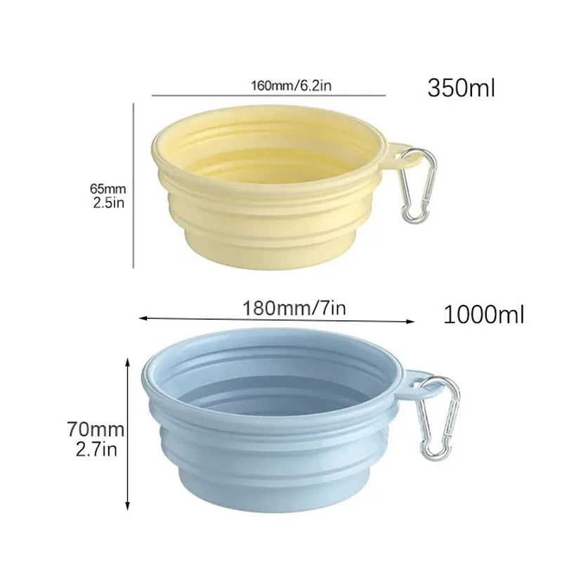 Collapsible Silicone Pet Travel Bowl (350ml/1000ml)