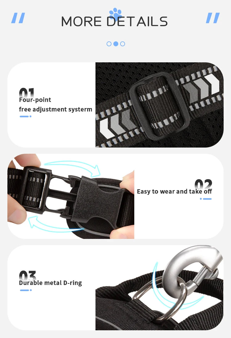 Reflective No-Pull Adjustable Dog Harness
