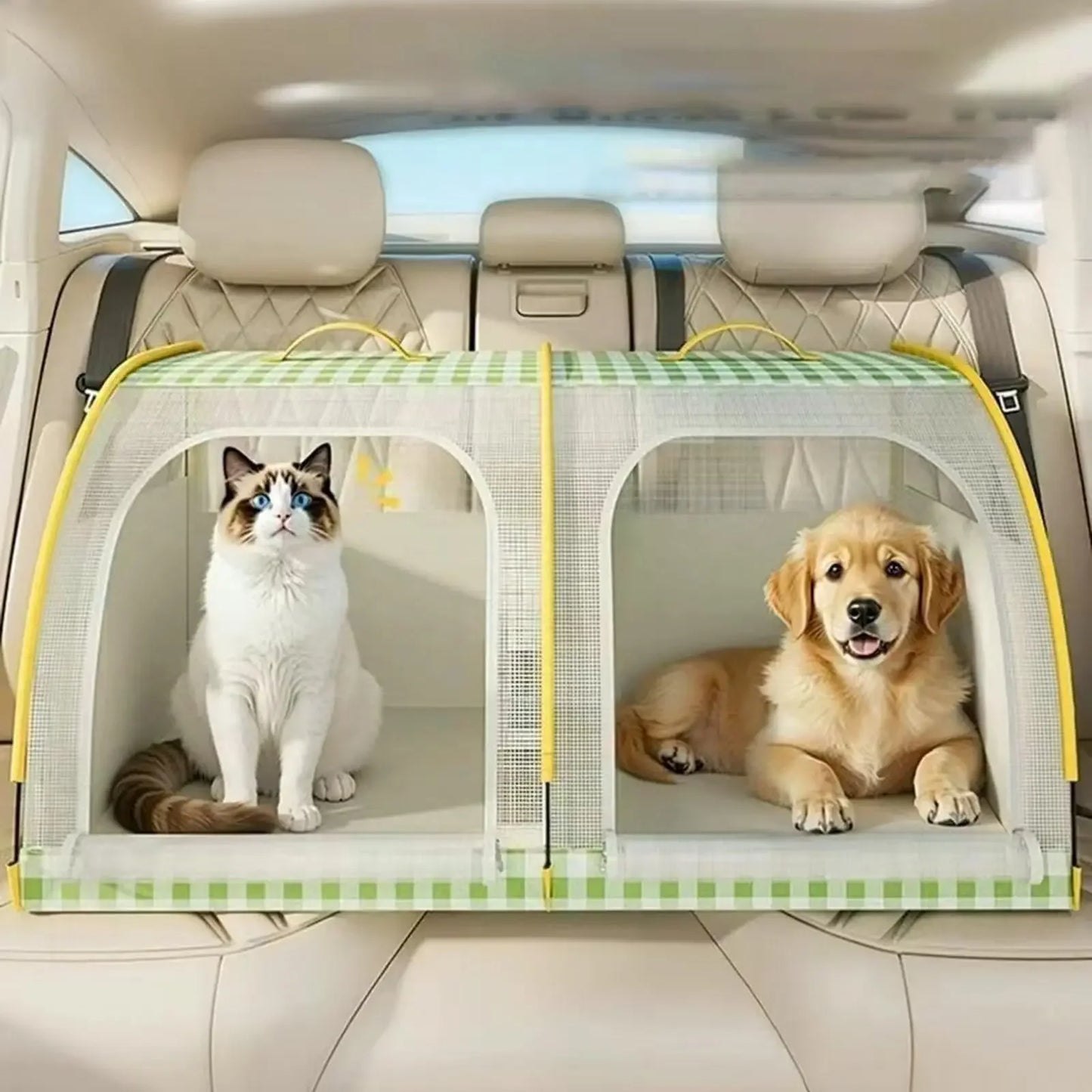 2-Pet Car Seat Travel Carrier Bed