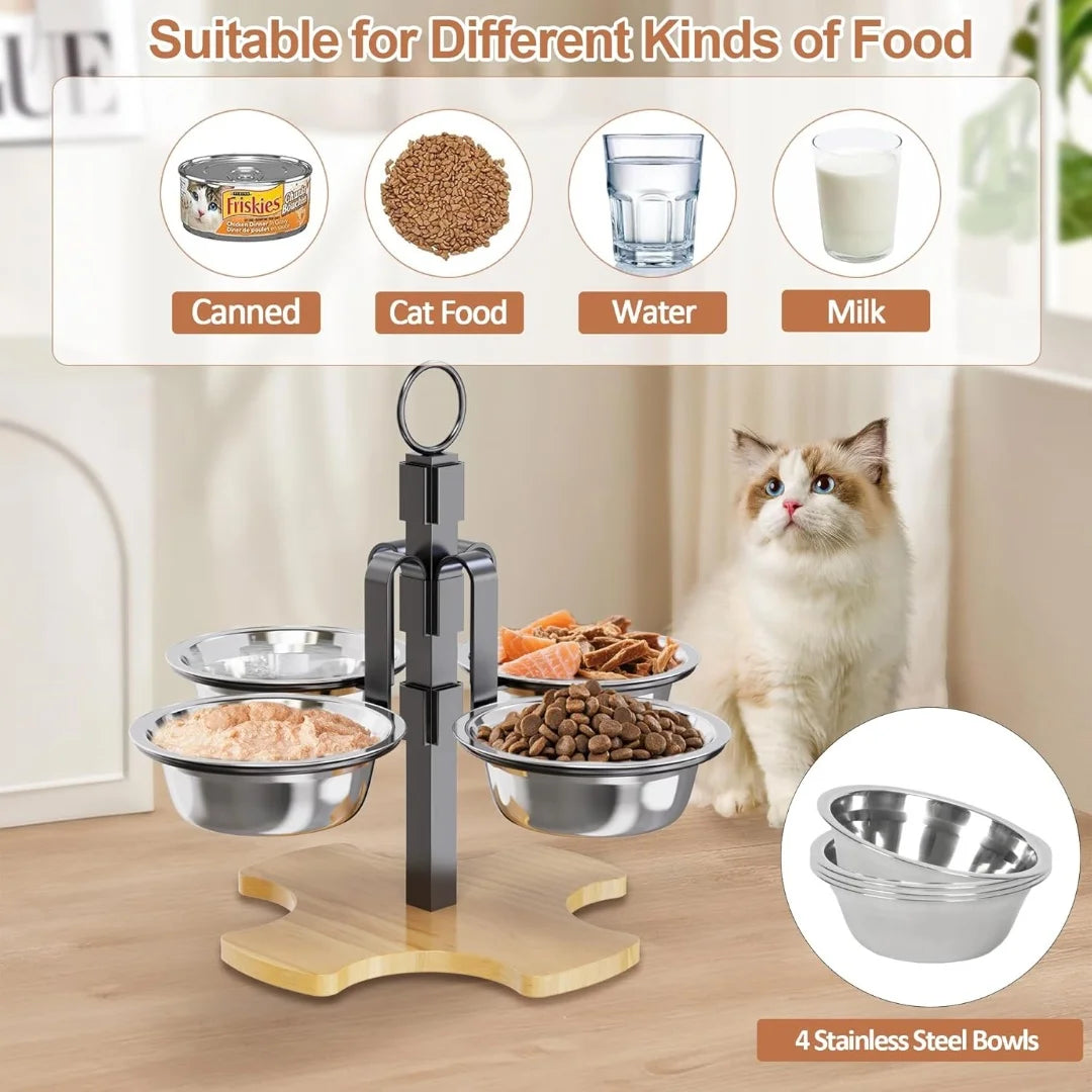 Adjustable Elevated Pet Bowls with Stand