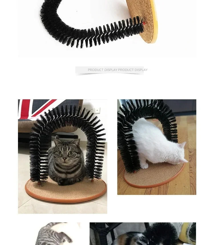 Self-Grooming Cat Arch with Scratching Pad