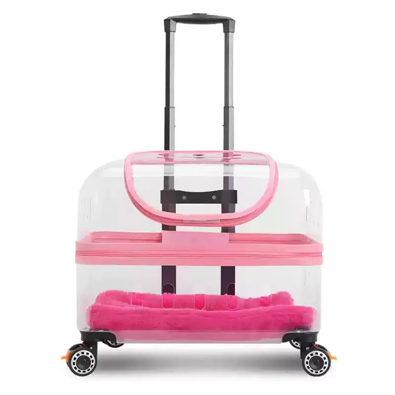 Transparent Rolling Pet Carrier Backpack
